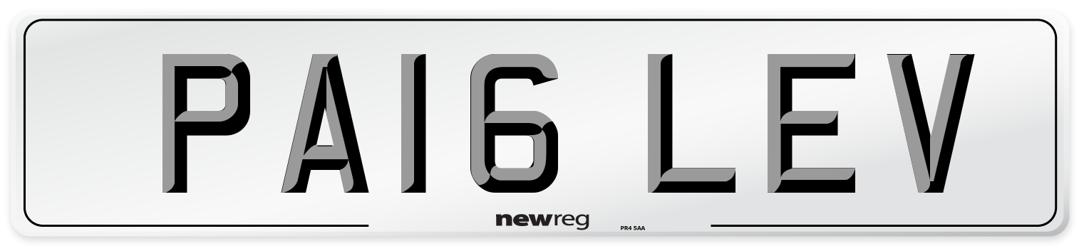 PA16 LEV Number Plate from New Reg